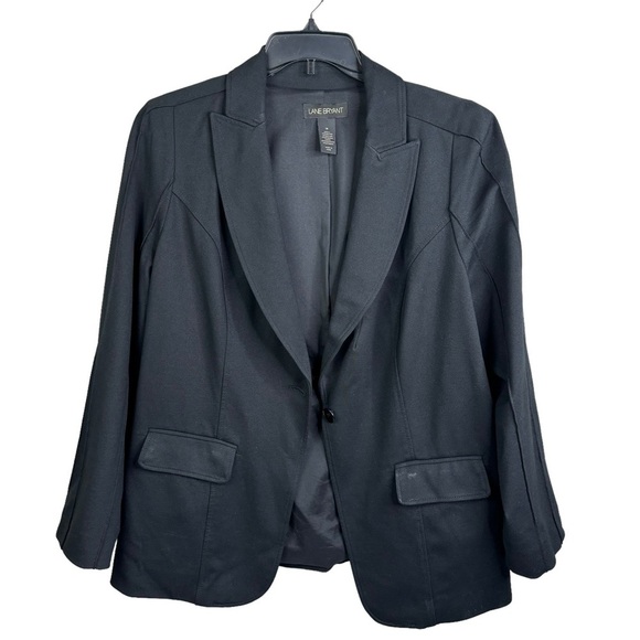 Lane Bryant Black Lined Career Casual Blazer One Button Front Close Mode… - Picture 4 of 13
